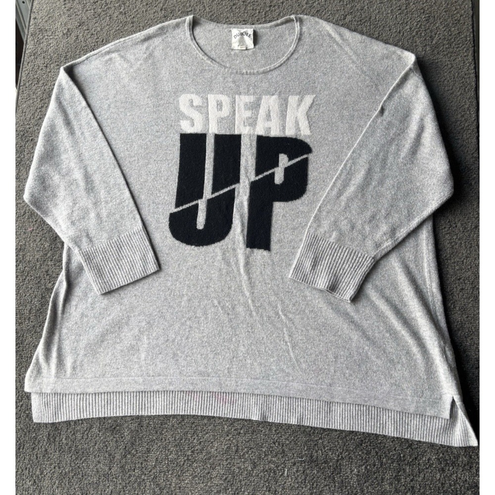 Dubgee‎ by Whoopi Gray Long Sleeve Sweatshirt Round Neck Size 3X